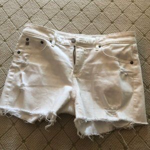 AG White Denim Shorts Size 27